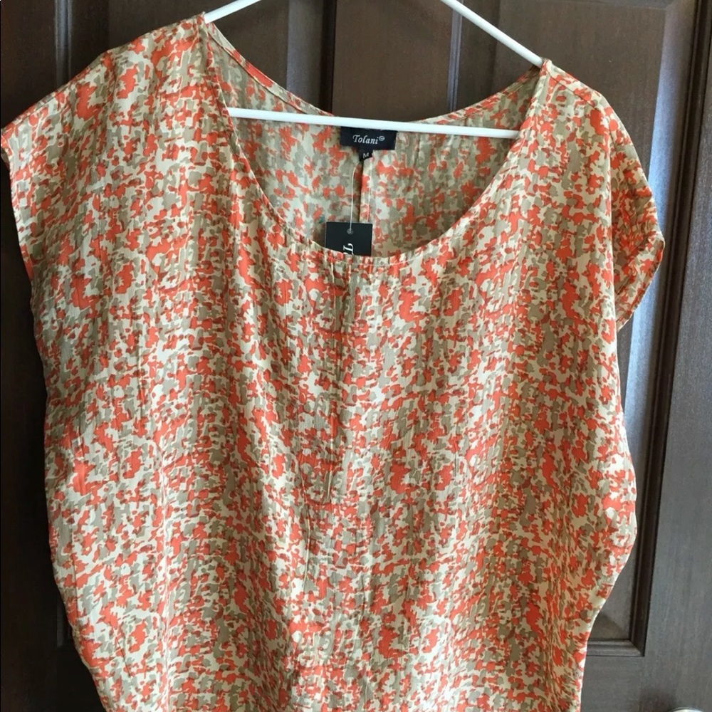Anthropologie $110 Tolani Silk blouse Nina top M cottagecore boho lagenlook
